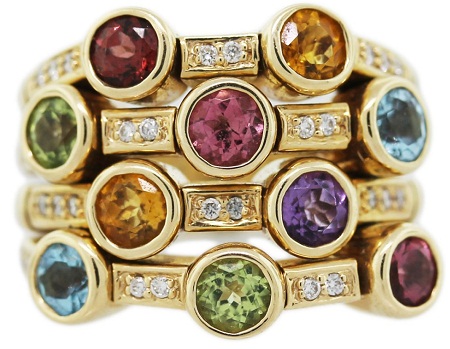 Multiple Gemstone Ring In Gold