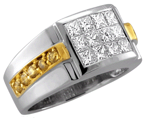 Platinum Diamond Ring with Gold