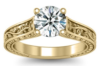 Pure Gold Solitaire Engagement Ring