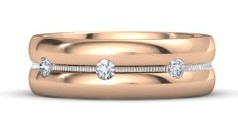 Mens Rose Gold Ring with Diamonds