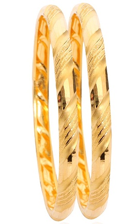 Shining Gold Bangles Designs  in 20 Gram
