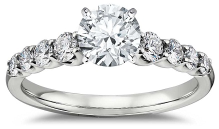 Designer Side Stone Engagement Ring