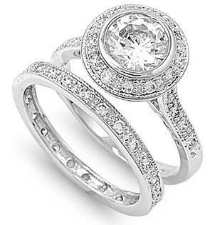 Silver Diamond Engagement Ring