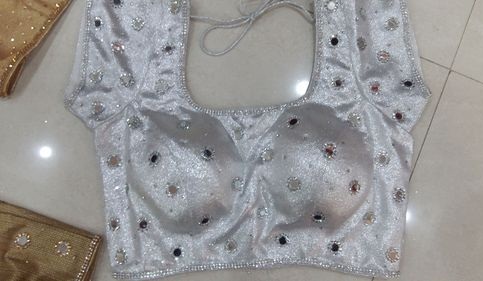 Silver Embroidered Blouse