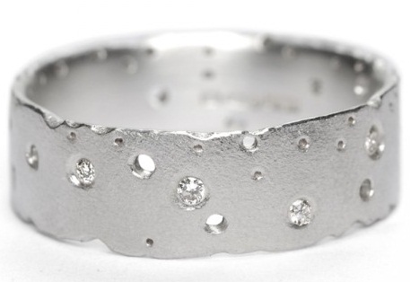 Silver and Scattered Diamond Ring
