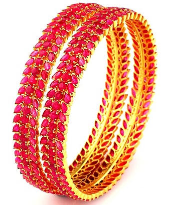 South Indian Style Bridal Ruby Bangles