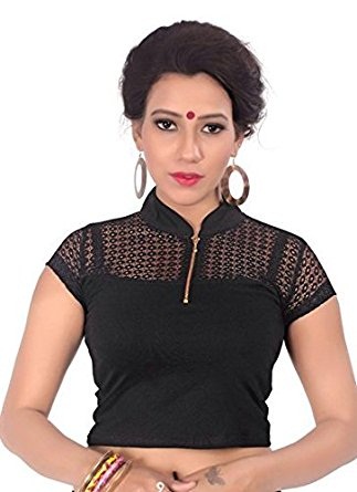 Stretchable Blouse with Zip