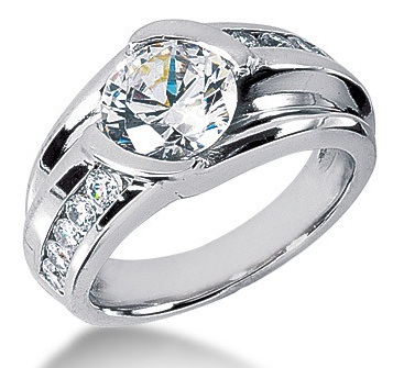 Thick Platinum Engagement Ring