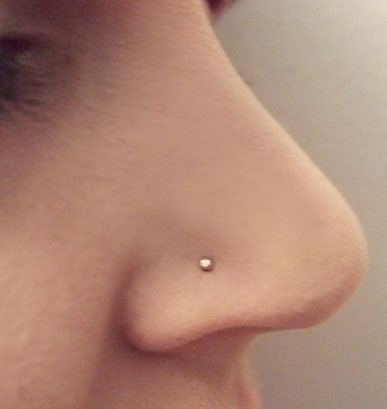 Yellow Ball Nose Ring In Gold