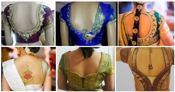 15 Traditional Blouse Back Neck Designs For Pattu Sarees Styles