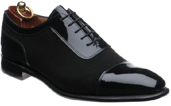 Black Patent and Suede Shoes for Men