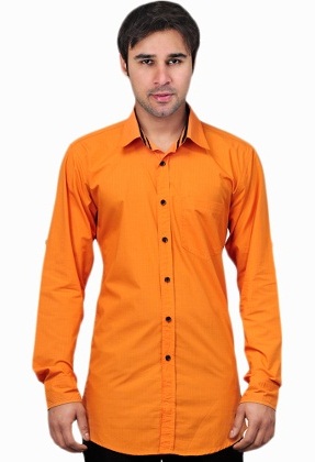 Bright Orange Traditional Placket Men´s Shirt