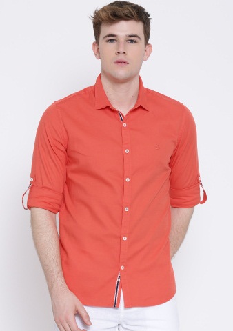 Coral Orange Casual Unisex Shirt