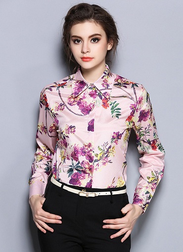 Floral Silk Shirts for Office