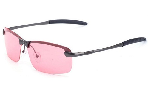 Half Frame Pink Sunglasses