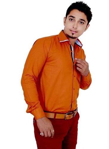 mens orange formal shirt