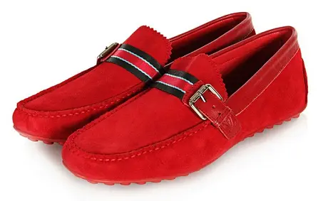 red colour stylish shoes