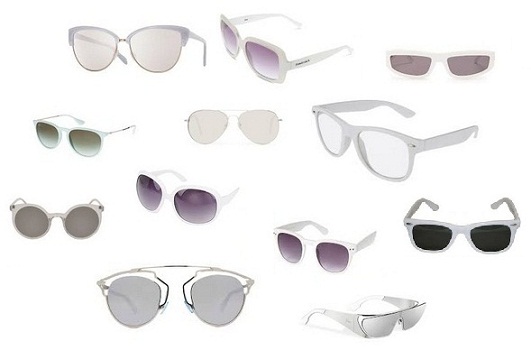 Stylish Sunglasses with White Colour Frames and Lenses