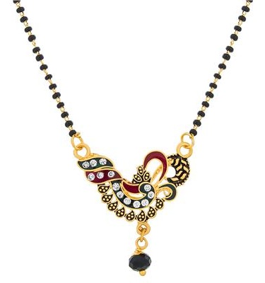 22k Gold Mangalsutra with Peacock Pendant