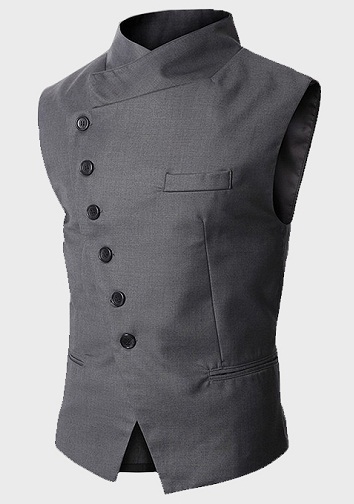 Asymmetric Slim grey vest