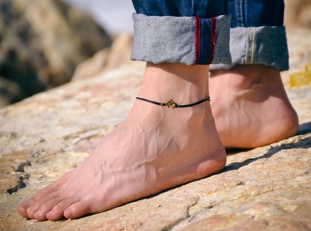 Black Foot Anklet for Men
