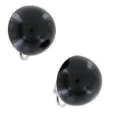Black Pearl Button Earrings