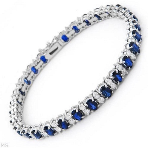 Blue sapphire gemstone bracelet