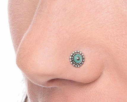 Designer Turquoise Stud Nose Ring