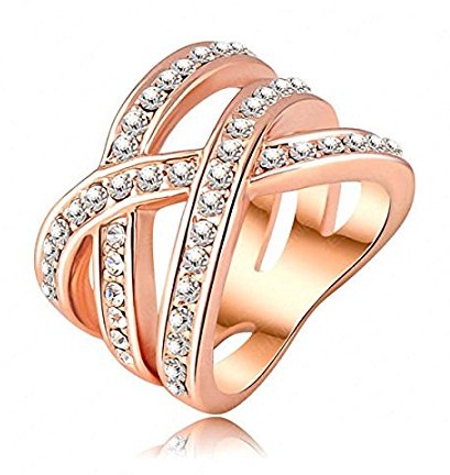 Double Cross Rose Gold Plated Ring