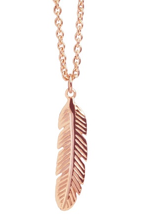 Feather Rose Gold Necklace