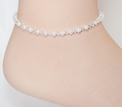 Gorgeous Pearl and Crystals Anklets for Women