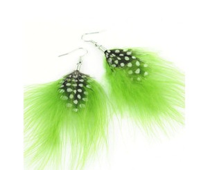 Green Feather Earring