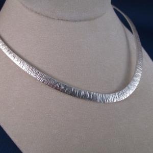 Hammered Sterling Silver Collar Necklace