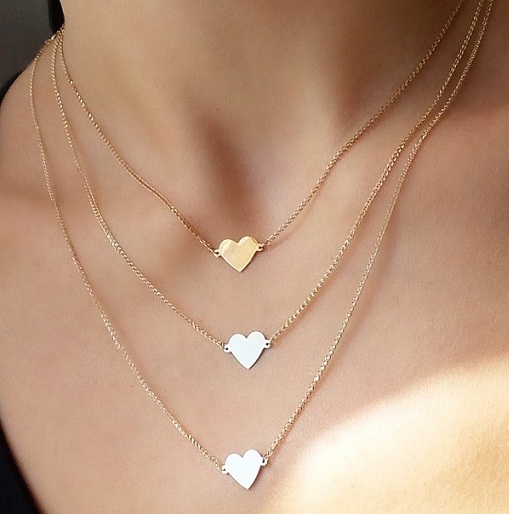 Layered Heart Rose Gold Necklace