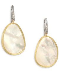 Lunaria Diamond Stud Drop Gold Earrings
