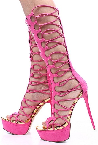 Pink Gladiator Leather Shoe