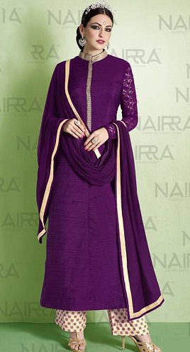 Purple Salwar Kameez – Achkan Style