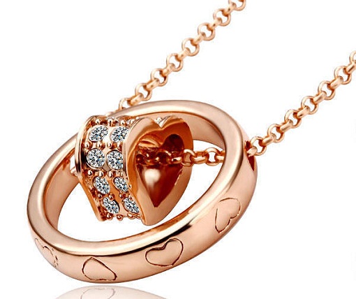 Ring pendant heart necklace