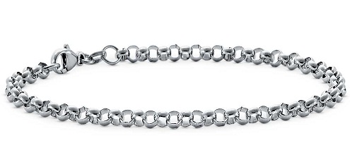 Rolo Link Platinum Bracelet for Men