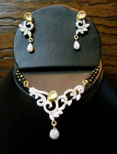 Short Casual Mangalsutra Collection with The Pair of Earrings