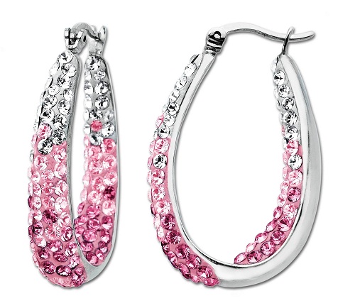 Silver Shade Pink Earring