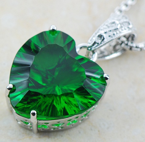 Simulated Emerald Pendant