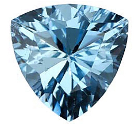 Trillion Cut Aquamarine Gemstone