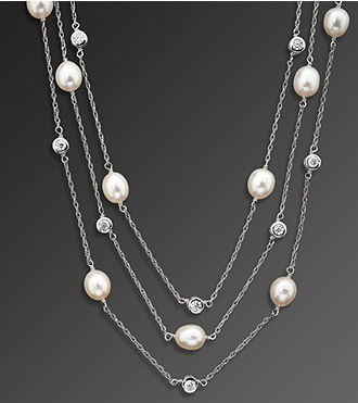 Triple Row Sterling Silver Bead Necklace