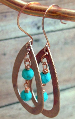 Turquoise Copper Earring