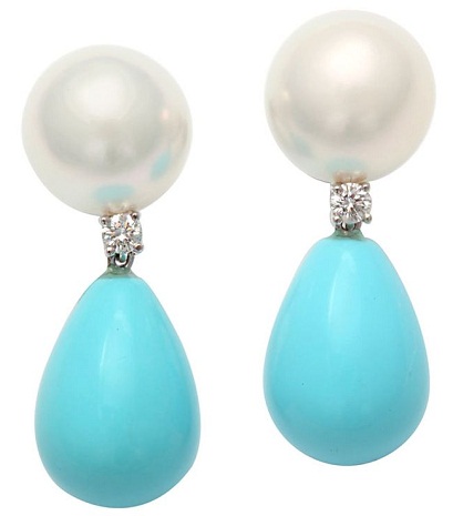 Turquoise Earring with Pearl