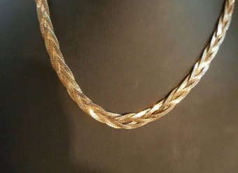 Wide Entwine Lock 24k Gold Chain