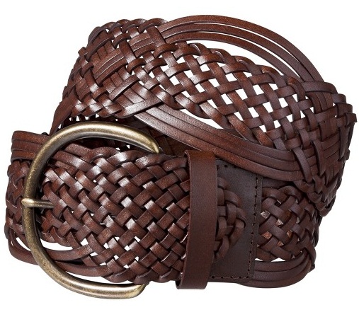 Braided Brown Leather Wide Belts for Women