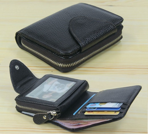 Baellerry Stylish Casual Zipper Bifold Synthetic Leather Wallets for Men