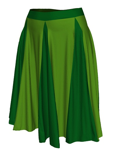 Gored Green Skirts